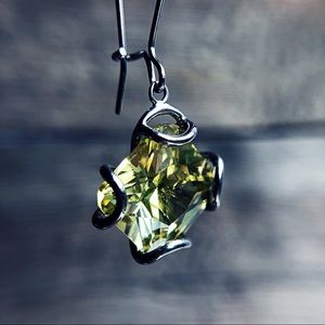 Chartreuse Glass Earrings by Cache